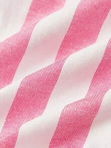 Maija Kids 两件套少女优雅都市校服风格粉色条纹荷叶边圆领背心和短裤套装，适合返校、日常休闲穿着、外出、聚会、假期、春夏穿着。 - 彩色 - 查看 7