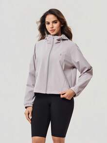 OutZeal Women Outdoor Jacket Daily Casual Water-Resistant Back Vent Design Reflective Strip Outdoor Tops - Grey - View 8