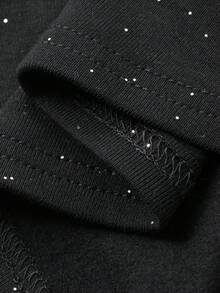 DAZY Đầm maxi nữ đính sequin ren, thắt eo, chất liệu mềm mại. - màu đen - Xem 8