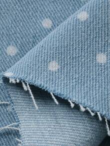 DAZY Tween Girls Polka Dot Casual Denim Shorts - Blue - View 8