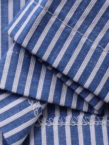 Dazy Kids Tween Boy Solid Color Short Sleeve Top And Striped Pants Pajama Set - White - View 7