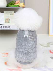 PETSIN Autumn/Winter Plush Velvet Pet Vest & Hoodie – Soft Warm Sweater With Traction Buckle For Dogs, Cats & Small Animals, Indoor/Outdoor Wear - Multicolor - View 22