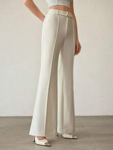 MOTF PREMIUM ELEGANT FITTED FLARED LEG SUIT PANTS, SPRING/SUMMER - Apricot - View 6