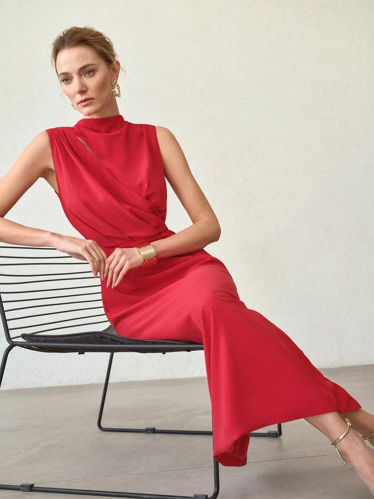 ELEGANT COMMUTER RUCHED FITTED DRESS, SPRING/SUMMER