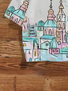 Manfinity Joysei Áo sơ mi nam in hình công trình xây dựng và nhà cửa - Màu Xám nhạt - Xem 3