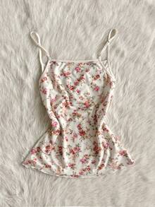 Cévolie Women's Floral Print Twist Front Casual Camisole - Multicolor - View 2