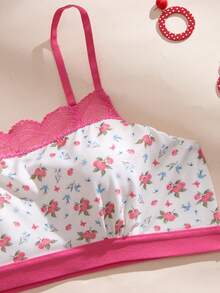 Eraneu 2pcs Lace Patchwork Floral Print Women's Lingerie Set - Multicolor - View 8