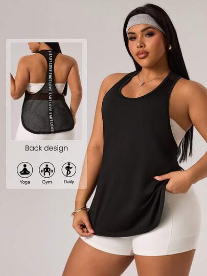 Rhythm Era Top deportivo casual con estampado de letras para mujer