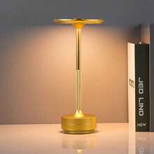 现代可调光触摸灯，3种色温，拉丝金属饰面，便携式无线铝制夜灯，可调节照明，可充电锂离子电池，适用于家居、办公室、酒吧装饰 - 均碼 - 查看 14