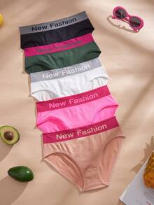 Eraneu 5件/包 女士休闲运动内衣套装 - 彩色 - 查看 6