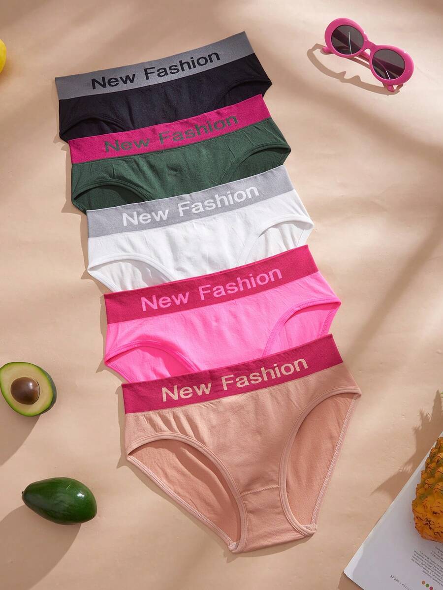 Eraneu 5件/包 女士休闲运动内衣套装 - 彩色 - 查看 1