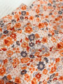 SHEIN Tween Girl Ditsy Floral Elastic Waist Casual Skirt - Pink - View 7