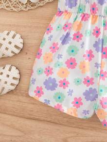 SHEIN 女婴休闲可爱碎花连体衣 - 彩色 - 查看 3