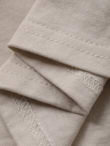 DAZY Tween Boy Letter Print Drop Shoulder Loose Fit Polo Collar T-Shirt - Apricot - View 8