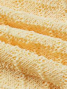 Franclia 女士基本款时尚简约通勤蝴蝶结肩带开衫度假沙滩夏季外套 - 黃色 - 查看 6