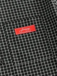 SWAVVY Men's Fashionable Plaid Short Sleeve Shirt, Spring/Summer - Black - View 4