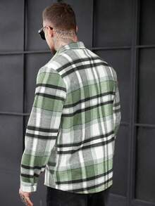 Manfinity CasualCool Men's Plaid Long Sleeve Single-Breasted Casual Commuter Shirt - Multicolor - View 2