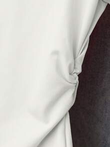 Resyla 女士夏季休闲蝴蝶印花系带T恤，修身设计 - 白色 - 查看 3