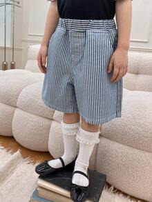 DAZY Girls (Toddler) Denim Shorts - Blue - View 4