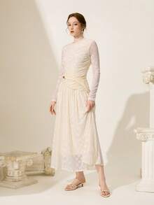 CUCCOO CHICEST 女士时尚蝴蝶结露趾高跟凉鞋，夏季 - 香檳色 - 查看 6