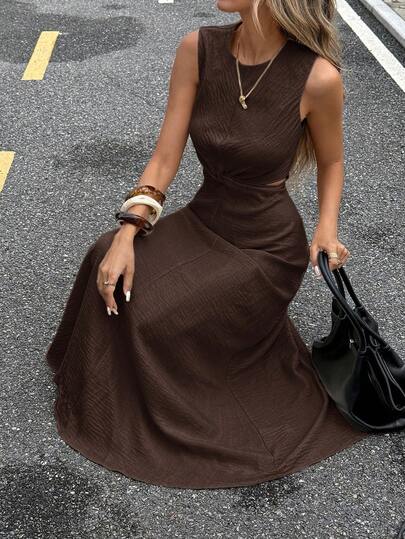 Serisse New Summer Twist Cutout Sleeveless Dress For Women