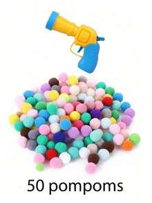 PETSIN CAT Pom-Poms Launcher Toys, Random Color Cat Pom-Poms Self-Hi ToysThe Product Image Has A Method Of Use,Consumables Pet Interactive Launch Pom-Poms Toy Gun 1pc - Multicolor - View 15