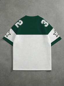 Aesthetic Post 男士 Y2K “32” 图案短袖 V 领 T 恤，夏季上衣 - 彩色 - 查看 2