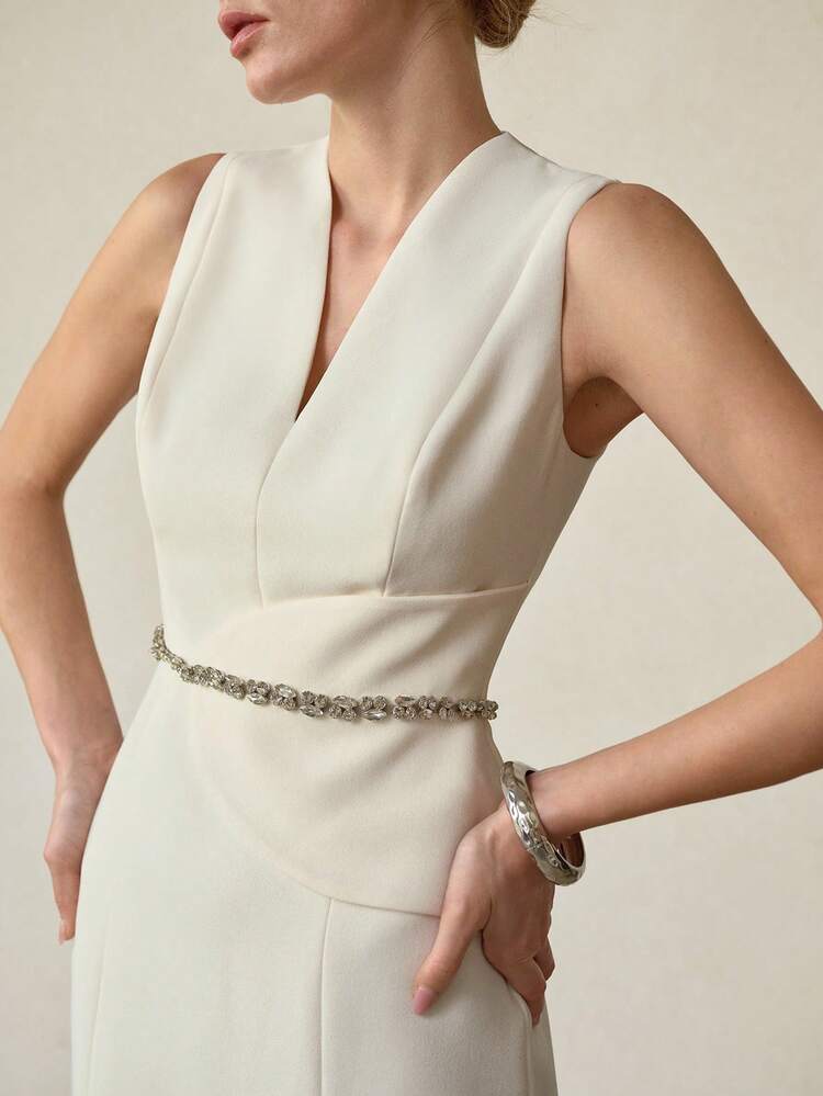ELEGANT MINIMALIST FITTED WAIST SHORT DRESS, SPRING/SUMMER