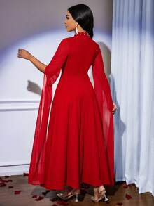 SHEIN Lady 女士长裙 - 酒紅色 - 查看 2