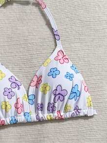 SHEIN Girls' Cute Printed Tankini Swimsuit - Multicolor - View 5