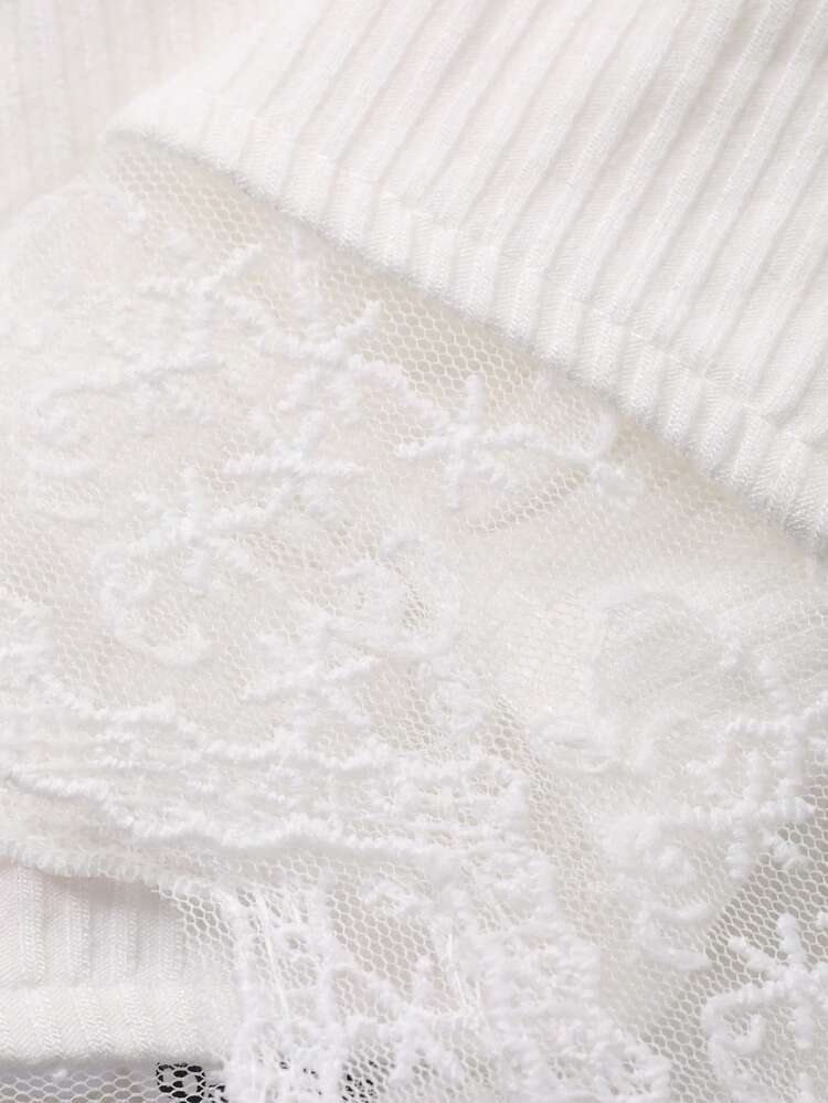 Women's Summer Lace Patchwork Tie-Up Knit Sexy Casual Camisole Top Cruise For Women Crop Tops Women