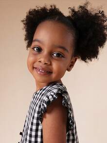 SUMWON Girls Flutter Sleeve Gingham Check Bow Dress With Ruffle Details Perfect For Special Occasions And Everyday Wear - Black - View 5