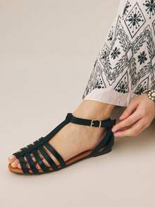 Styleloop Sandale plate pentru femei - Negru - Vizualizare 3