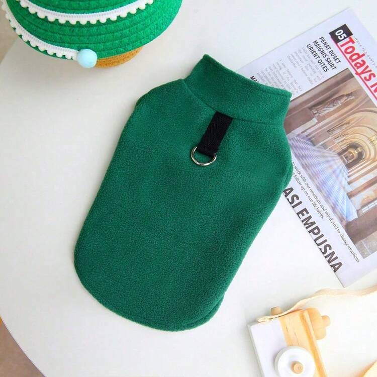 Chaleco y sudadera con capucha de terciopelo suave y cálido para mascotas en otoño/invierno - Suéter con hebilla de tracción para perros, gatos y animales pequeños, para usar en interiores y exteriores - Multicolor - Añade 30