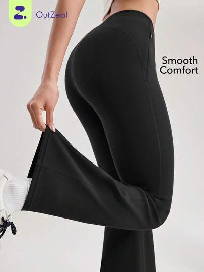 OutZeal 女士户外裤 黑色 日常休闲 柔软高腰 修身喇叭裤 户外裤