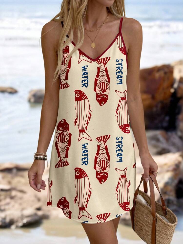 Sylviya Women's Casual Printed Mini Dress, Suitable For Autumn/Winter Spring - Multicolor - View 5