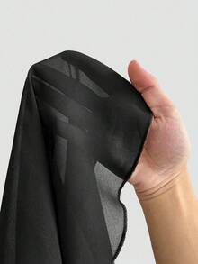 Maweii Plus Size Elegant Solid Color Stand Collar Lantern Sleeve Dress, Suitable For Commuting - Black - View 7