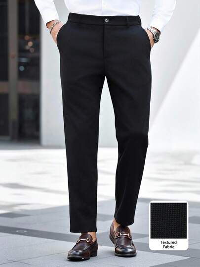 Manfinity Mode מכנסי גברים בצבע אחיד, מתאים לנסיעות, טיולי סוף שבוע, פעילויות חוץ, סביבת עבודה רגועה או אירועים רשמיים, מתנה לחבר/בעל, מתנת יום נישואין