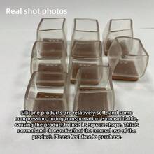 8个通用方形透明硅胶椅腿套，适用于餐桌椅、凳子，保护垫，防止刮伤和噪音，底部防滑，防止损坏地板。 - 彩色 - 查看 9
