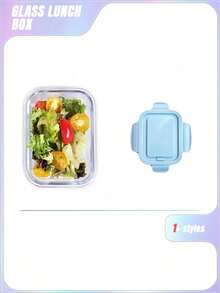 1个装玻璃食品储存容器，餐食准备，密封午餐盒，带防漏锁盖，适用于微波炉、烤箱、冰箱和洗碗机 - 彩色 - 查看 9