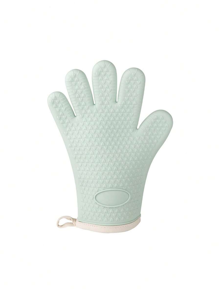 1副烧烤手套，耐热烤箱手套，厨房硅胶烤箱手套，防水防滑锅架，适用于烧烤、烹饪、烘焙 - 白色 - 查看 1