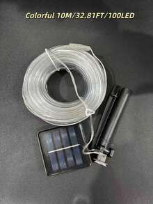 1 Đèn ống năng lượng mặt trời ngoài trời - 300/200/100/50 hạt LED, kèm tấm pin năng lượng mặt trời, 8 chế độ chiếu sáng, chống nước IPX4, thích hợp cho hồ bơi, đám cưới, Giáng sinh, sân vườn, trang trí lối đi, Halloween, trang trí ngày lễ và chiếu sáng tạo không khí, trang trí sân vườn, đèn LED dây, hoàn hảo cho hiên nhà, vườn, hàng rào, cây cối, bạt nhún, đám cưới, tiệc sinh nhật, trang trí Giáng sinh, đáp ứng 11 nhu cầu trang trí ngày lễ. - Nhiều màu - Xem 18