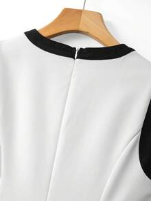 SHEIN Franclia Women's Casual Sleeveless Contrast Color Dress - White - View 4