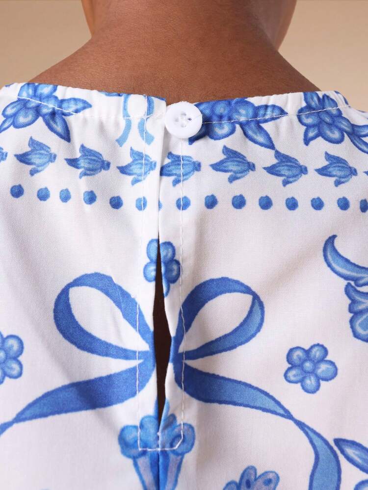 페플럼 탱크탑과 와이드 팬츠 세트