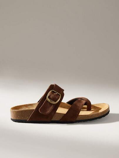 Solecia Women's Casual Buckle Flat Sandals, Versatile For Summer