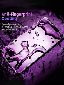 2Pcs Purple Light Anti-Spy Tempered Glass Screen Protector, Anti-Blue Light, Privacy Protection, Compatible With IPhone 11/12/13/14 Pro Max/15 Pro Max/16/16 Plus/16 Pro/16 Pro Max/16e/17/17 Air/17 Pro/17 Pro Max - Purple - View 6