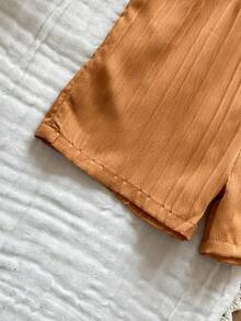 SHEIN Vintaside Kids Young Girl' Retro Style Jumpsuit - Orange - View 8