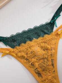 Set de 12 tangas de encaje románticos y sexys para mujer, en colores surtidos - Multicolor - Ver 8