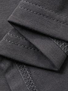 Dazy Kids Tween Girls' Casual Letter Graphic Contrast Trim Round Neck T-Shirt, Summer - Dark Grey - View 7