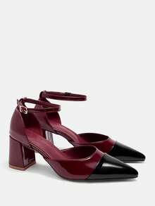 CUCCOO CURVES Women Shoes Women's Pointed Buckle Design Everyday Versatile Fashion Wide Last High Heels - Multicolor - View 1